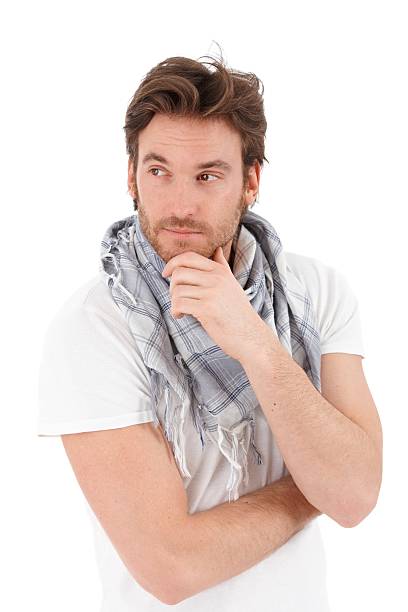 istock Portrait of trendy young man thinking. 152954061