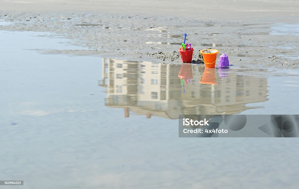 At the beach beach toys in the sand Atlantic Ocean Stock Photo