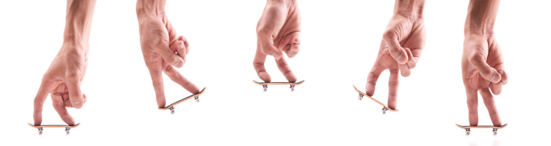 Motion Segments of a Finger Doing a Basic Ollie on Fingerboard