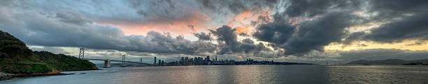 Horizonte de São Francisco Panorama do pôr do sol - foto de acervo