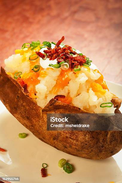 Loaded Baked Potato Stock Photo - Download Image Now - Bacon, Baked, Baked Potato