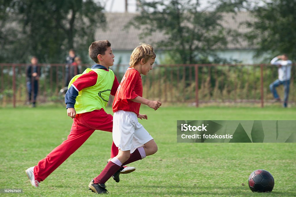 Remate Menino de futebol - Royalty-free 6-7 Anos Foto de stock