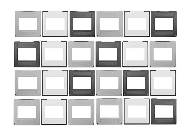 Old Slides on White Background