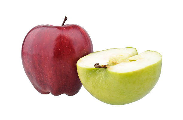istock one red and a half of green apples 152957780