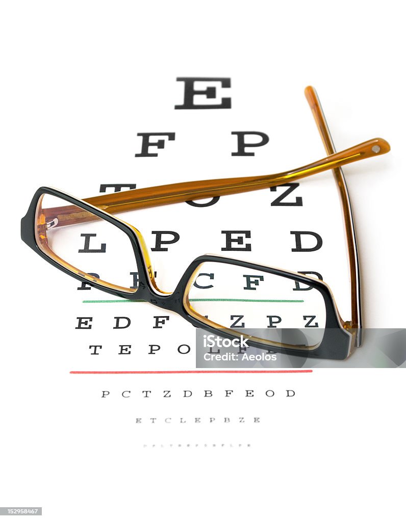 Brille und Augenuntersuchungen - Lizenzfrei Alphabet Stock-Foto