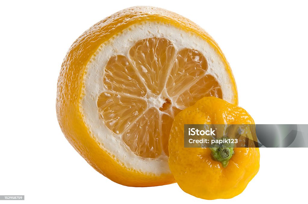 Lemon Lemon with section on a white background Bright Stock Photo