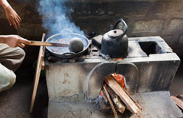 istock Processing  crop of coffee. Frying coffee grains 152958991