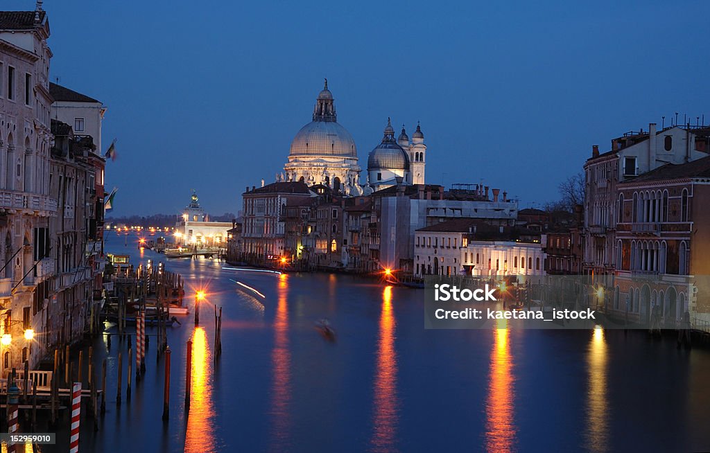 grand canal à Venise, Italie-Vue de nuit - Photo de Architecture libre de droits