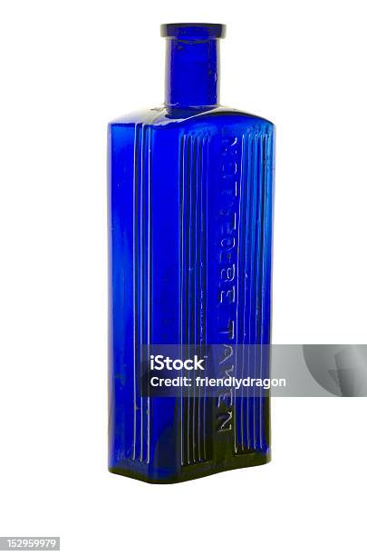 Not To Be Taken Vintage Poison Medicine Bottle Stock Photo - Download Image Now - Blue Glass, Bottle, Antique