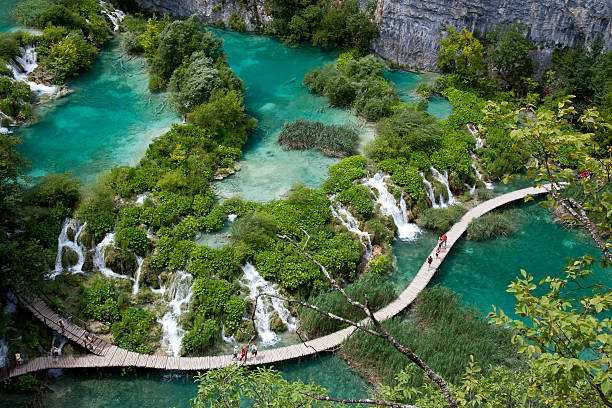 Plitvice Lakes National Park "Plitvice Lakes" in Croatia. plitvice lakes national park stock pictures, royalty-free photos & images