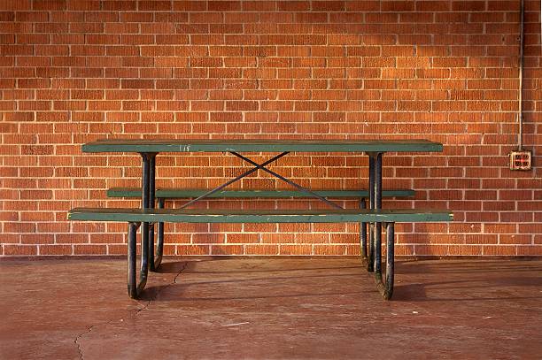 Workplace Picnic Table stock photo