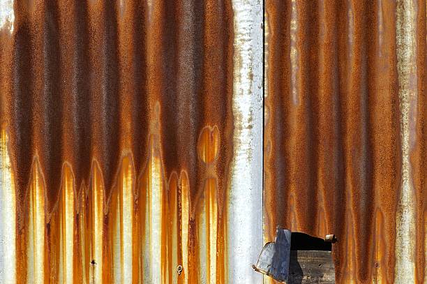 Rusted Corrugated Metal stock photo
