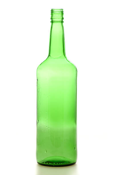 istock Green whiskey bottle against white 152962329