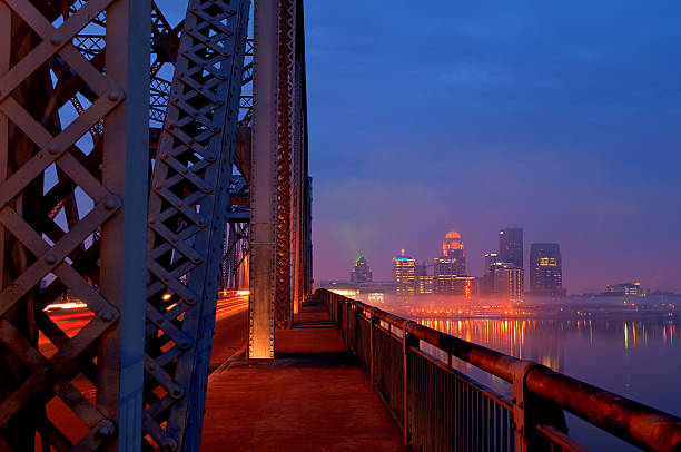 Rush Hour in Louisville, Kentucky Skyline at Sunrise stock photo