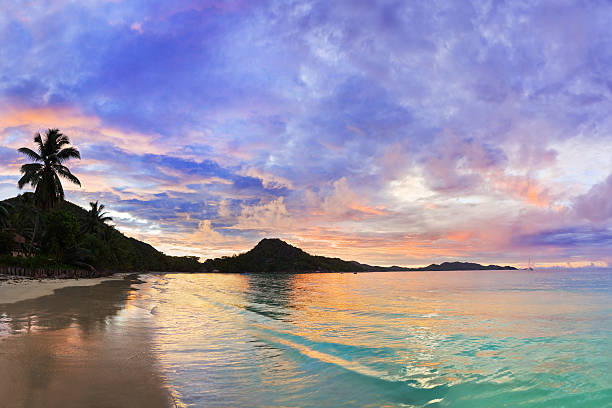 istock Tropical beach Cote d'Or at sunset, Seychelles 152963286