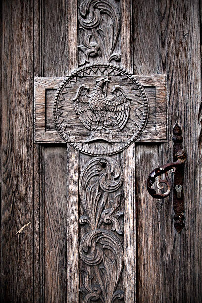 istock Church door with cross 152963447