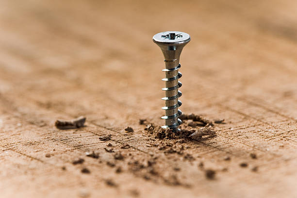 istock screw with wood shavings 152963877