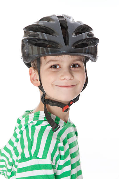 istock Boy bicyclist with helmet 152963899