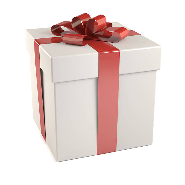istock white gift box with red ribbon 152964047
