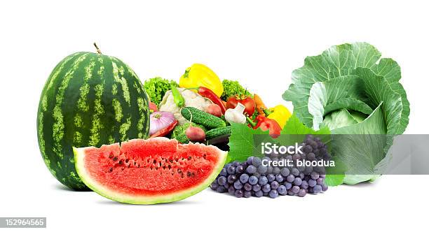 Świeże Owoce I Warzywa - zdjęcia stockowe i więcej obrazów Arbuz - Arbuz, Bez ludzi, Białe tło