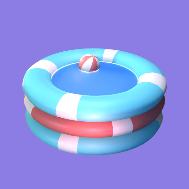 istock 3D summer inflatable pool icon rendered isolated on the purple background 1529648018