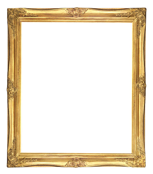 istock Heavy, gold picture frame isolated on white 152964810