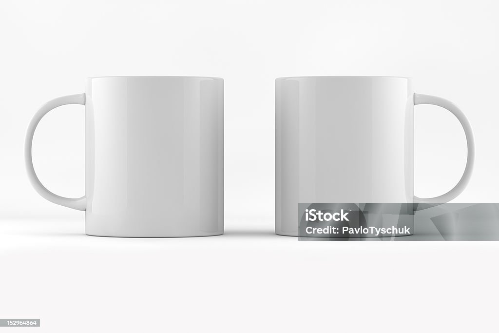 Two Mug Ready For Branding Two Coffee cup ready for branding Mug Stock Photo