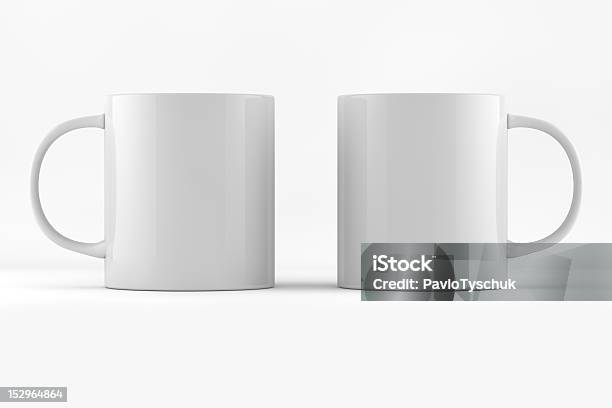 Two Mug Ready For Branding Stock Photo - Download Image Now - Mug, White Color, Coffee Cup