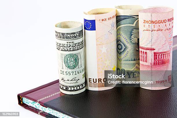 Four Major Global Currencies And Markets Stock Photo - Download Image Now - European Union Currency, Japanese Yen Note, US Paper Currency