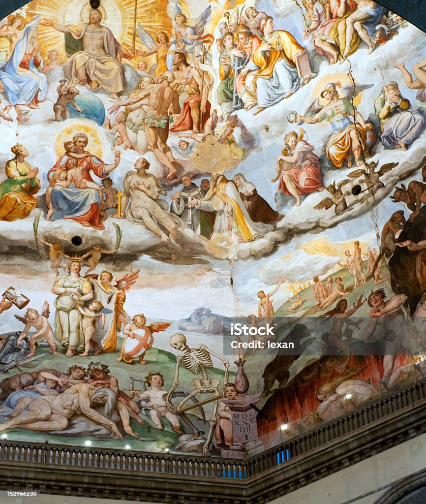 Soffitto a cupola del Duomo - Foto stock royalty-free di Affresco