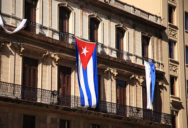 istock Flag of Cuba on a building 152966302