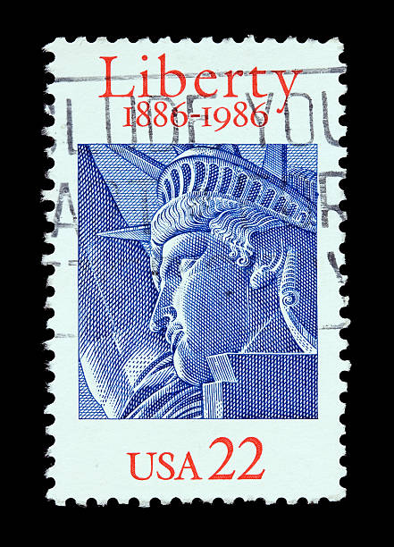 USA 22 cent postal stamp with the Statue of Liberty