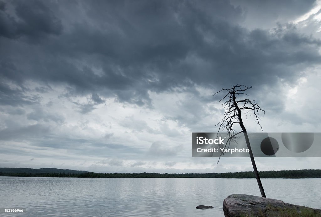 Natur Landschaft am See bei schlechtem Wetter - Lizenzfrei Abenddämmerung Stock-Foto