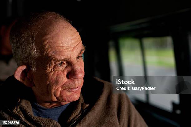Sixtysix Year Old Man With A Disability In Bus Stock Photo - Download Image Now - Senior Adult, 65-69 Years, 60-64 Years
