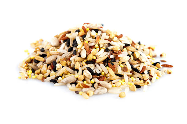 необработанные зерна - brown rice basmati rice rice cereal стоковые фото и изображения