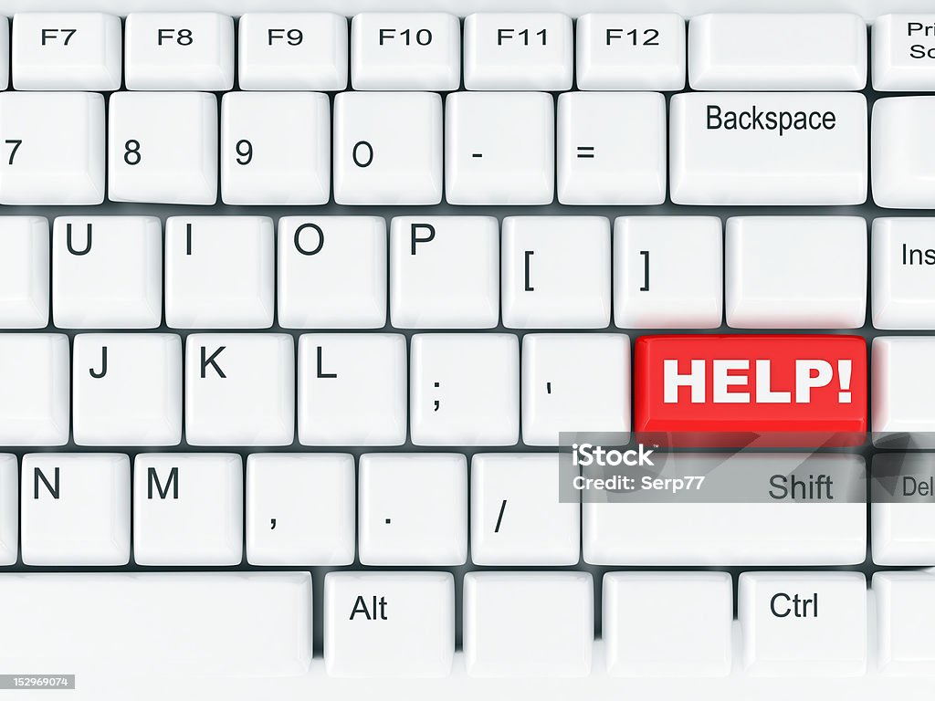 Tastatur mit Schaltfläche Hilfe - Lizenzfrei Ausrüstung und Geräte Stock-Foto