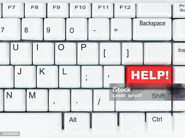 Tastatur Mit Schaltfläche Hilfe Stockfoto und mehr Bilder von Ausrüstung und Geräte - Ausrüstung und Geräte, Computer, Computertastatur