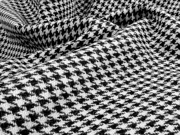 Houndstooth swirl Beautiful black and white wool houndstooth swirled houndstooth check stock pictures, royalty-free photos & images