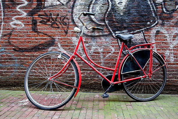 istock Red bike in Amsterdam 152970190