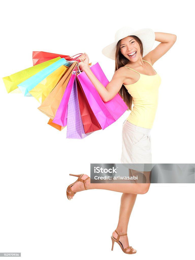 Zakupy kobieta szczęśliwa azjatycki - Zbiór zdjęć royalty-free (20-24 lata)