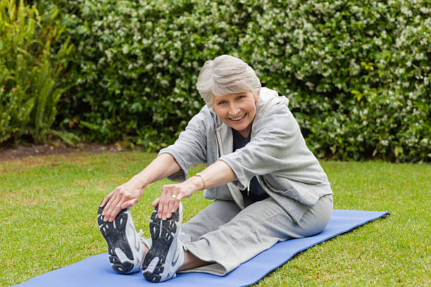 istock Senior woman doing her streches 152972712