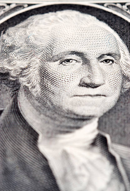 Close-up of US one dollar bill. stock photo