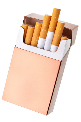 Cigarette pack isolated over the white background