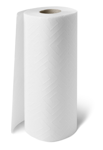 Paper towel roll, clipping path included.