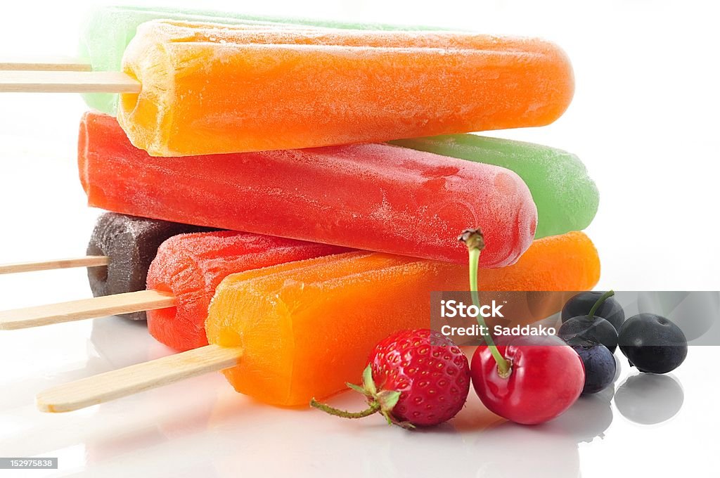 ice cream ice cream colorful pops with berries Berry Fruit Stock Photo