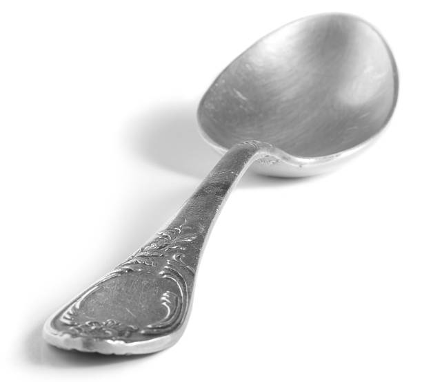 Old silver spoon stock photo