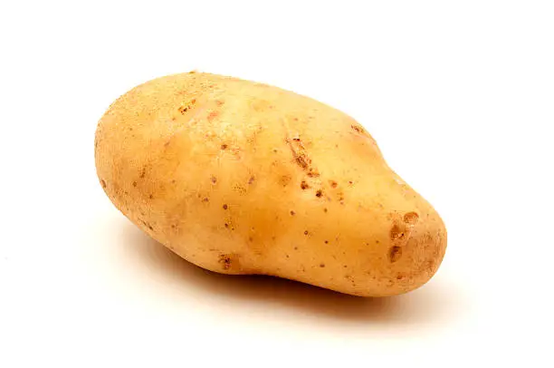 Monalisa potato on a white background