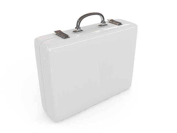 white briefcase stock photo