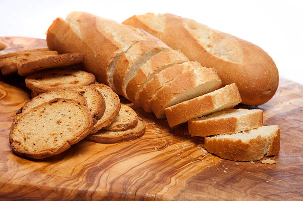 Pan y galletas en un servicio de planchar - foto de stock