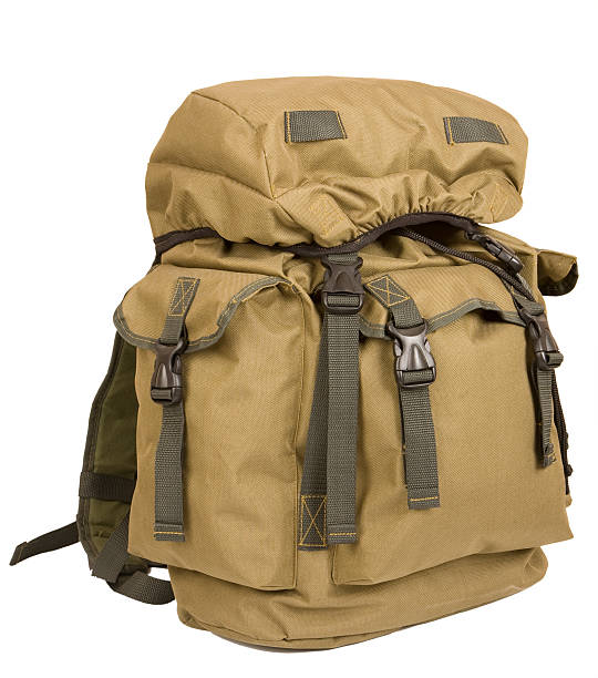 istock Military rucksack isolated on white 152978965